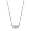 Grayson Silver Pendant Necklace in White CZ