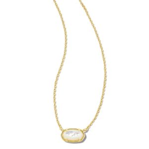 Grayson Gold Pendant Necklace in Ivory Mother-of-Pearl