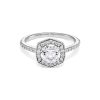 1 ct Lab Grown White Diamond Round Iconic Halo Statement Ring in 14k White Gold