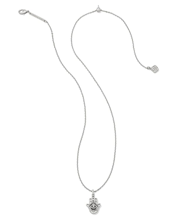 Hamsa Silver Short Pendant Necklace - alternate view