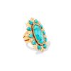 Havana Vintage Gold Cocktail Ring in Variegated Turquoise Magnesite