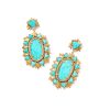 Havana Vintage Gold Statement Earrings in Variegated Turquoise Magnesite