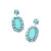 Havana Vintage Silver Statement Earrings in Variegated Turquoise Magnesite