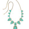 Havana Vintage Gold Statement Necklace in Variegated Turquoise Magnesite