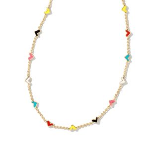 Haven Heart Gold Strand Necklace in Multi Mix