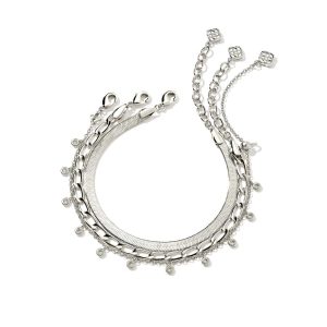 Kassie Set of 3 Chain Bracelets in Silver