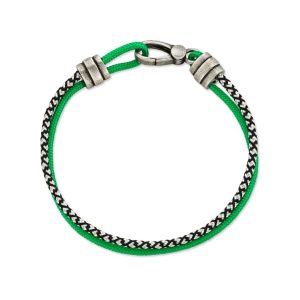 Kenneth Oxidized Sterling Silver Corded Bracelet in Verde Mix