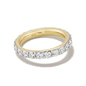 2 ct Lab Grown White Diamond Marilyn Band Ring in 14k Yellow Gold