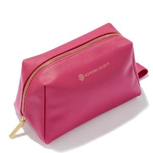 Large Cosmetic Zip Case in Hot Pink