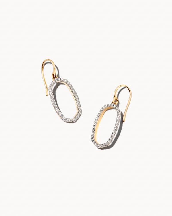 0.34 ct Lee 14k Yellow Gold Open Frame Earrings in White Diamond