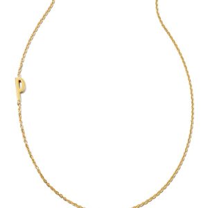 Letter P Inline Initial Necklace in 18k Gold Vermeil