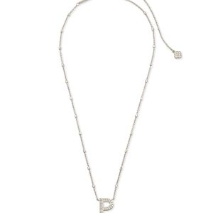 Letter P Pendant Necklace in Silver - alternate view