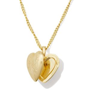 Kendra Scott x LoveShackFancy Heart Gold Locket Necklace