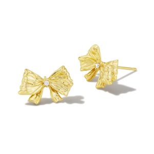 Kendra Scott x LoveShackFancy Gold Stud Earrings in White CZ