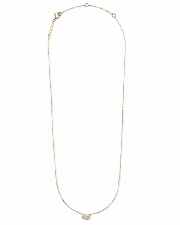Marisa Pendant Necklace in White Diamond and 14k Yellow Gold - alternate view