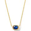 Marisa 14k Yellow Gold September Oval Solitaire Pendant Necklace