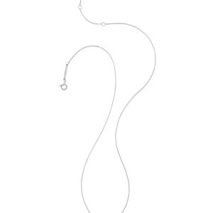 0.11 ct Marisa 14k White Gold Oval Solitaire Pendant Necklace in White Diamond - view 2