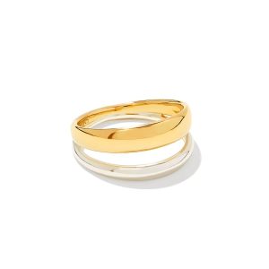 Meg Double Band Ring in Mixed Metal