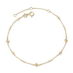 0.12 ct Michelle 14k Yellow Gold Delicate Bracelet in White Diamond