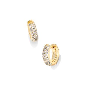 Mikki Pave Huggie Earrings in Gold