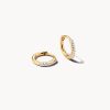 Mila 14k Yellow Gold Huggie Earrings in White Diamond