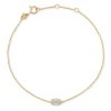 Millicent 14k Yellow Gold Delicate Chain Bracelet in White Diamond