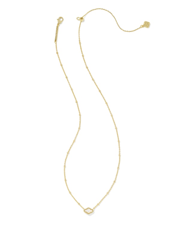 Mini Abbie Gold Satellite Short Pendant Necklace in Ivory Mother-of-Pearl - alternate view