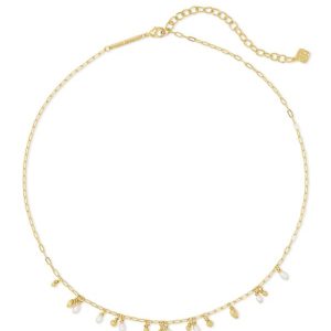 Mollie Gold Choker Necklace in Freshwater Cultured Pearl