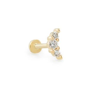 Orion Mini 14k Yellow Gold Single Stud Earring in White Diamond