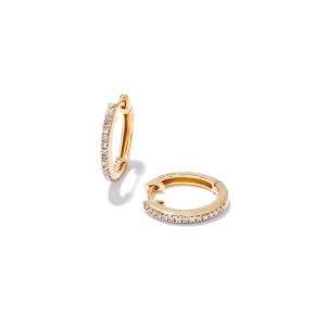 0.15 ct Penelope 16mm Hoop Earrings in 14k Yellow Gold