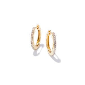 0.15 ct Penelope 16mm Hoop Earrings in 14k Yellow Gold - view 2