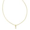 Phoebe Gold Short Pendant Necklace in White CZ