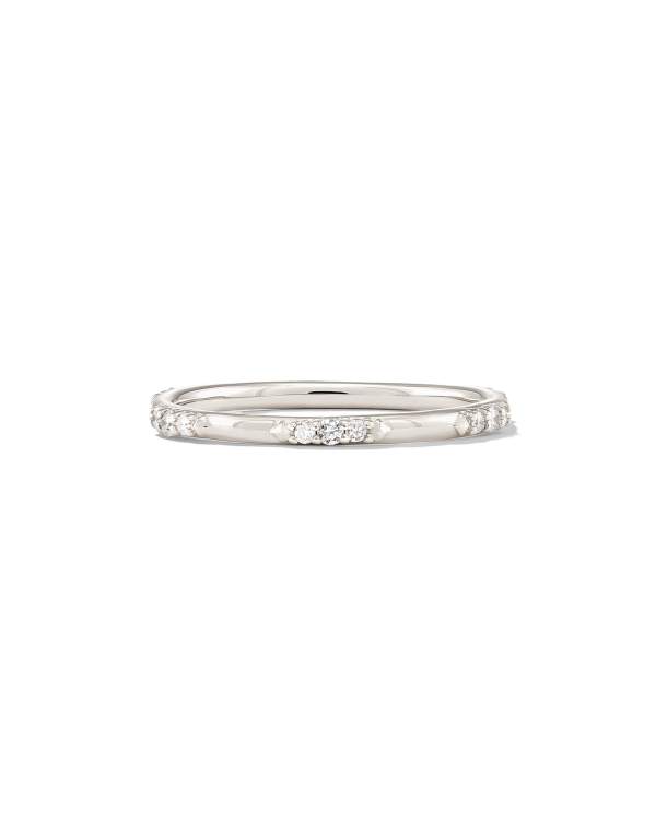 0.19 ct Posey 14k White Gold Band Ring in White Diamonds - view 2