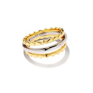 Quinn Triple Band Ring in Mixed Metal