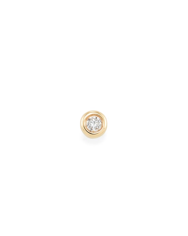 Reeve Mini 14K Yellow Gold Single Stud Earring in White Diamond - view 2