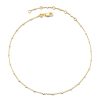 Single Satellite Chain Anklet in Sterling Silver & 18k Yellow Gold Vermeil