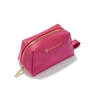 Small Cosmetic Zip Case in Hot Pink