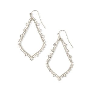 Sophee Crystal Drop Earrings in Silver