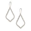 Sophia Clip-On Drop Earrings in Silver