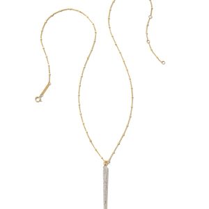 0.31 ct Spike 14k Yellow Gold Statement Necklace in White Diamond