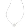 Star of David Silver Crystal Short Pendant Necklace in White CZ