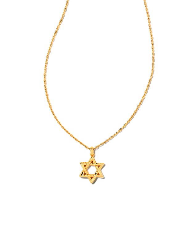 Star of David Pendant Necklace in Gold