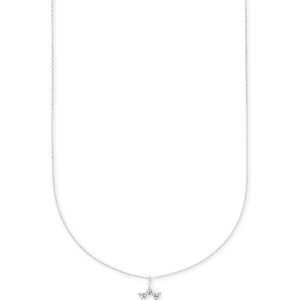 Star of David 14k White Gold Pendant Necklace in White Diamonds