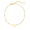 Ari Heart Delicate Chain Bracelet in 18k Yellow Gold Vermeil