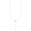 Tegan 14k Yellow Gold Y Necklace in White Diamond