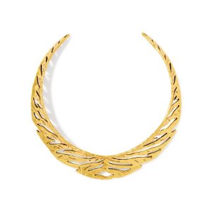Tiger Striped Daphne Vintage Gold Statement Necklace