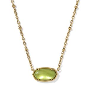 Tiger Striped Elisa Vintage Gold Short Pendant Necklace