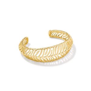Tiger Striped Mikki Gold Cuff Bracelet