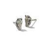 Tiny Beau Stud Earrings in Oxidized Sterling Silver
