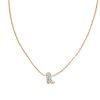 Tiny Cowboy Boot 14k Yellow Gold Pendant Necklace in White Diamond